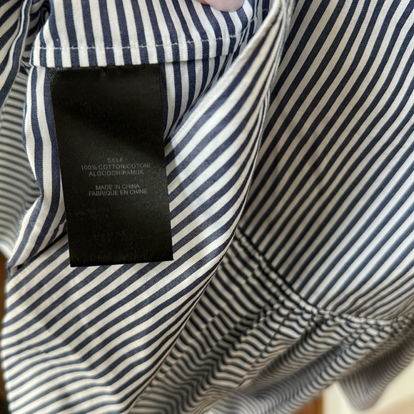 Tibi top size 0 100% cotton tunic shirt drop waist button down back blouse - Picture 5 of 6